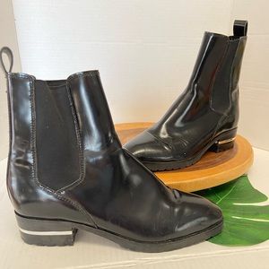 Dolce Vita Leather Slip On MoTo Combat Boots ankle Boots